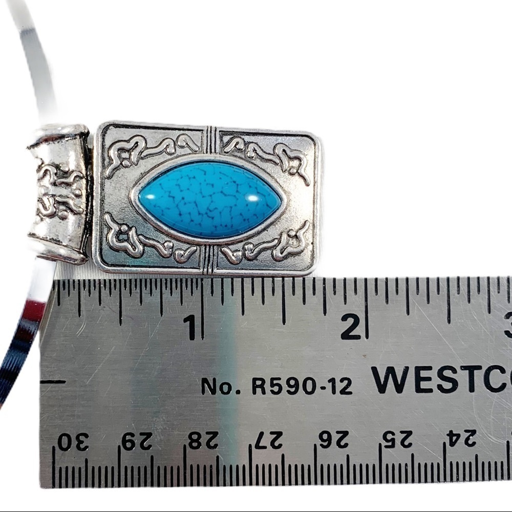 Silver Plated/ Turquoise Pendant Set - Picture 7 of 8